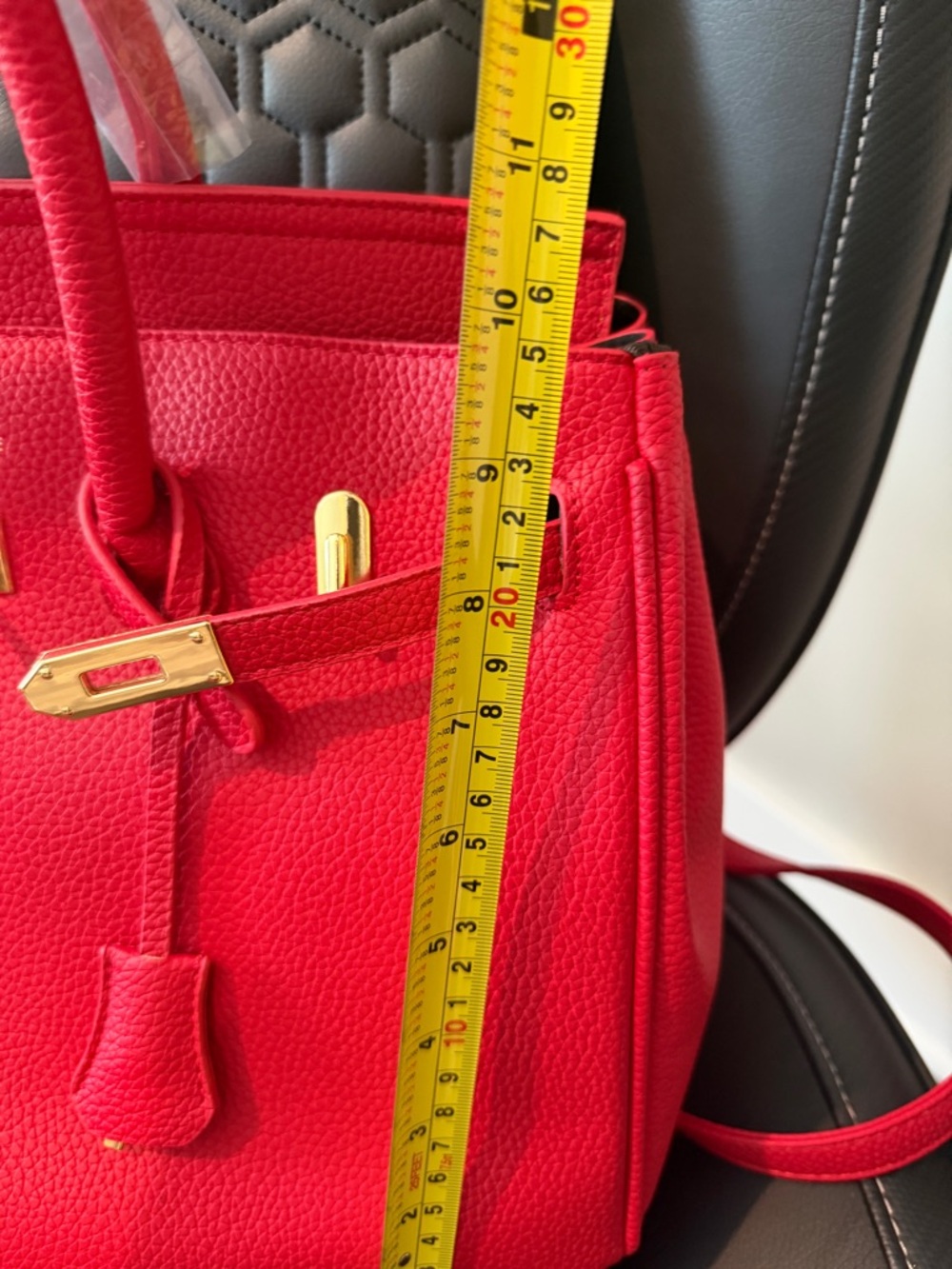 Red Leather Top-Handle Women’s Tote - Picture 5 of 5